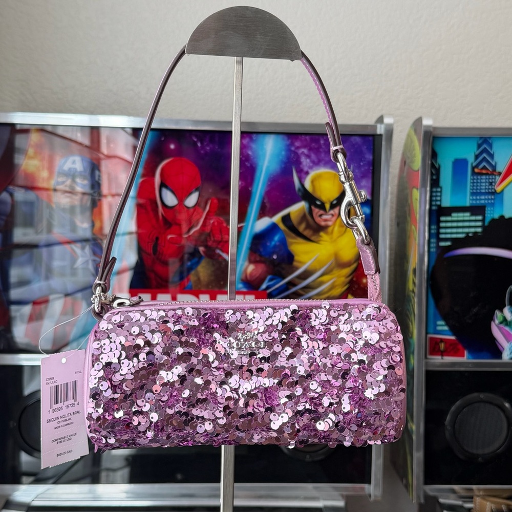 Coach Sequin Lilac handbag NWT - Picture 4 of 9